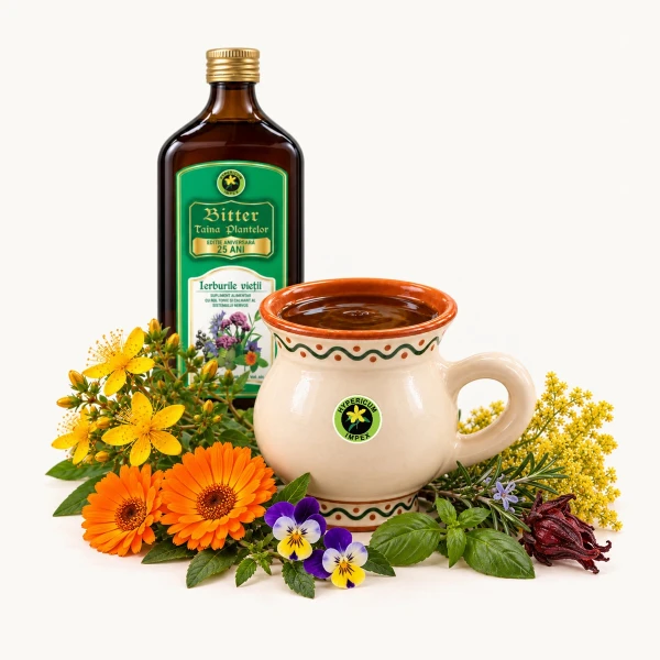 Bitter din 21 plante pentru imunitate, sistem nervos și cardiovascular. Formula Hypericum pentru vitalitate și protecție antioxidantă. 200ml.