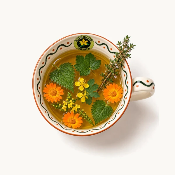 Ceai Antianemic doze Hypericum cu urzică, coacăz negru și gălbenele. Crește absorbția fierului, stimulează producția de hematii. Formulă naturală din 6 plante.