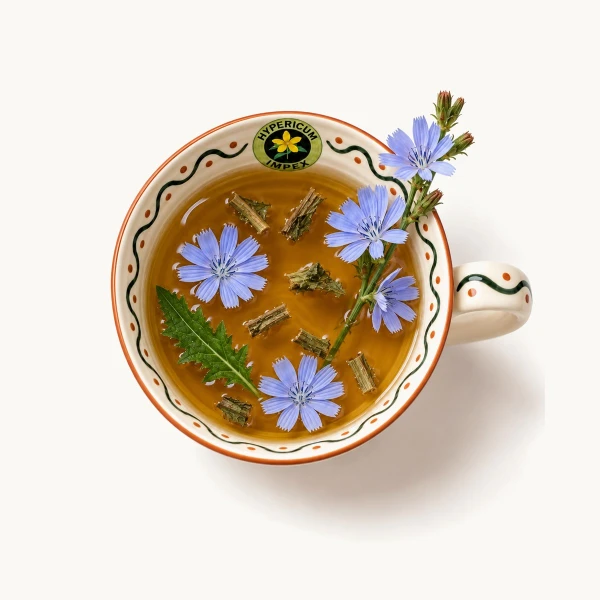 Ceai Cicoare vrac din flora spontană, cu acțiune hepatoprotectoare, colagogă, hipocolesterolemiantă și detoxifiantă. Susține digestia, ficatul și colecistul.