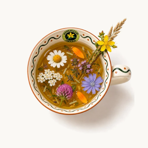 Ceai Flori de Fan vrac — ceai natural din Flori de Fan pentru calmarea durerilor reumatice și acțiunea antiinflamatoare. Calitate Hypericum, vrac.