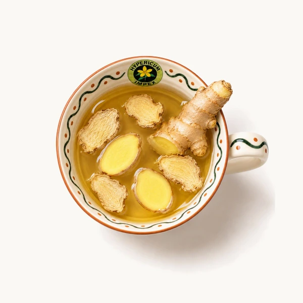 Ceai Ghimbir doze — ceai natural din Ghimbir pentru stimularea digestiei, combaterea greței și acțiunea antiinflamatoare. Calitate Hypericum, plicuri.
