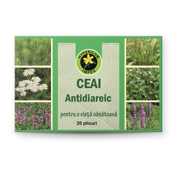 Ceai Antidiareic din Mentă, Răchitan, Stejar și alte 7 plante. Normalizează tranzitul intestinal, reduce colicile și balonarea. Supliment natural.