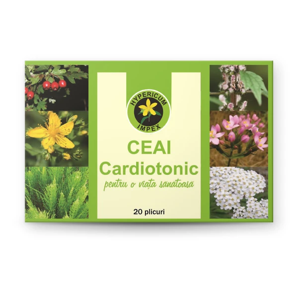 Ceai Cardiotonic din Păducel, Valeriană, Tei și Vâsc. Susține inima, reduce tensiunea arterială, colesterolul și stresul oxidativ. 30g.