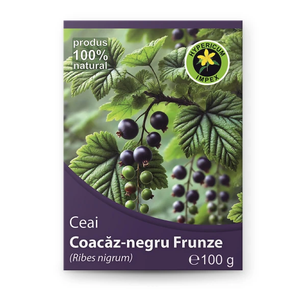 Ceai din frunze de Coacăz-negru (Ribes nigrum). Imunomodulator, antiinflamator, diuretic și depurativ. Susține imunitatea și sistemul cardiovascular.