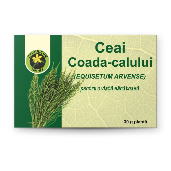 Ceai Coada Calului vrac (Equisetum arvense) – acțiune diuretică, remineralizantă și detoxifiantă. Susține sănătatea uro-renală, articulară și cardiovasculară.