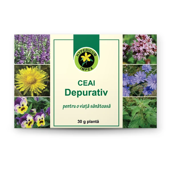 Ceai Depurativ vrac — ceai medicinal pentru detoxifiant. Plante din flora spontană românească. Comandă de la Hypericum!