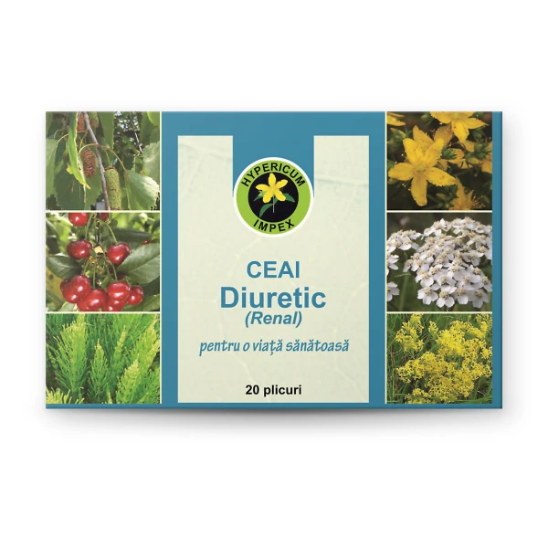 Ceai Diuretic doze — ceai medicinal pentru diuretic natural. Plante din flora spontană românească. Comandă de la Hypericum!