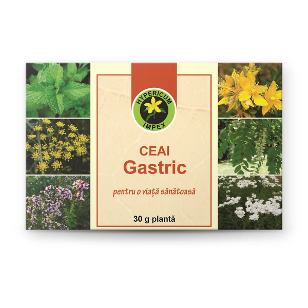 Ceai Gastric vrac — ceai medicinal pentru protecție gastrică. Plante din flora spontană românească. Comandă de la Hypericum!