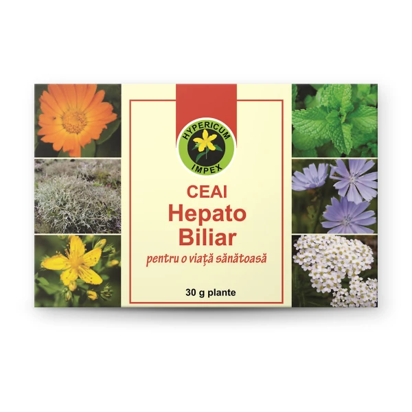 Ceai Hepato Biliar vrac — ceai medicinal pentru hepato-biliar. Plante din flora spontană românească. Comandă de la Hypericum!