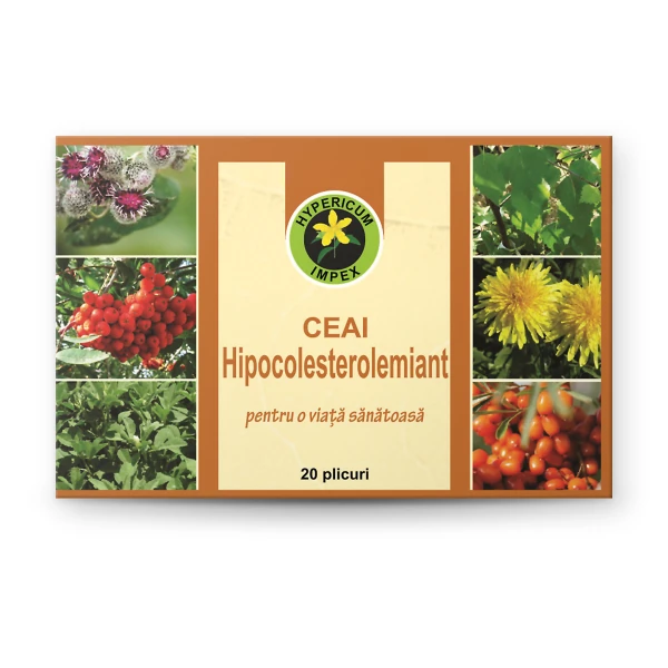 Ceai Hipocolesterolemiant doze — ceai medicinal pentru reglare colesterol. Plante din flora spontană românească. Comandă de la Hypericum!