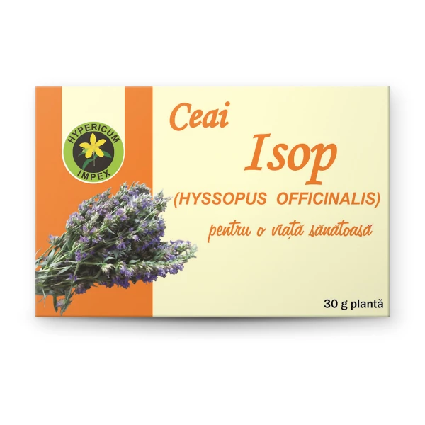 Ceai Isop vrac — ceai natural din Isop pentru susținerea funcției respiratorii și expectorația. Calitate Hypericum, vrac. Comandă online!