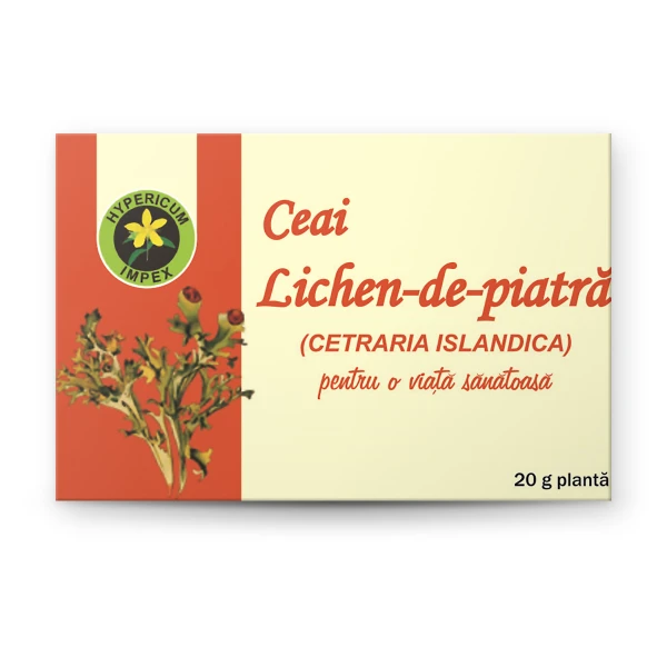 Ceai Lichen de Piatra vrac — ceai natural din Lichen de Piatra pentru susținerea funcției respiratorii și acțiunea antibacteriană. Calitate Hypericum, vrac.