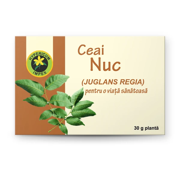 Ceai Nuc vrac — ceai natural din Nuc pentru acțiunea astringentă și antiseptică. Calitate Hypericum, vrac. Comandă online!