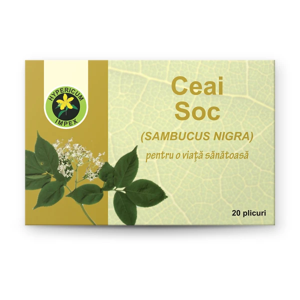 Ceai Soc doze — ceai natural din Soc pentru stimularea transpirației, reducerea febrei și susținerea imunității. Calitate Hypericum, plicuri. Comandă online!