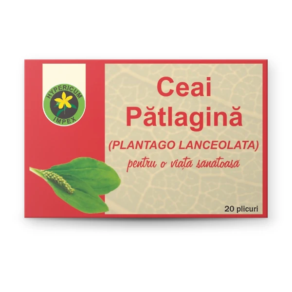 Ceai Patlagina doze — ceai natural din Patlagina pentru calmarea tusei și susținerea funcției respiratorii. Calitate Hypericum, plicuri. Comandă online!