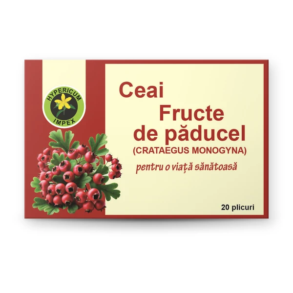 Ceai Fructe de Păducel doze — ceai natural din Păducel pentru susținerea sănătății. Calitate Hypericum, plicuri. Comandă online!