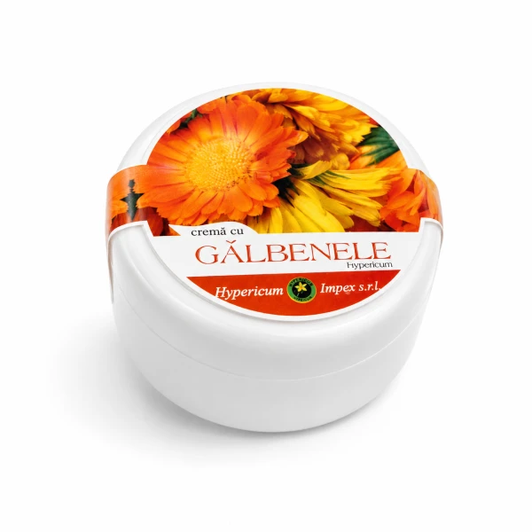 Cremă tip balsam Gălbenele susține procesele de regenerare a pielii, contribuind la refacerea tegumentului după leziuni, zgârieturi sau iritații.