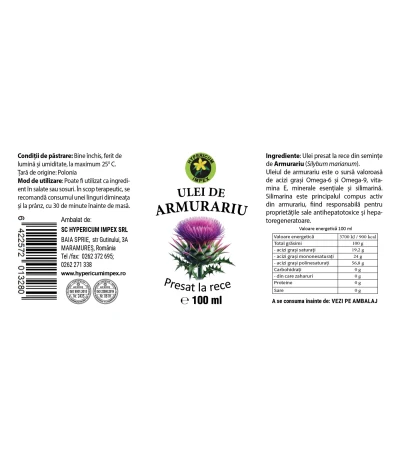 Ulei de Armurariu presat la rece – 100ml