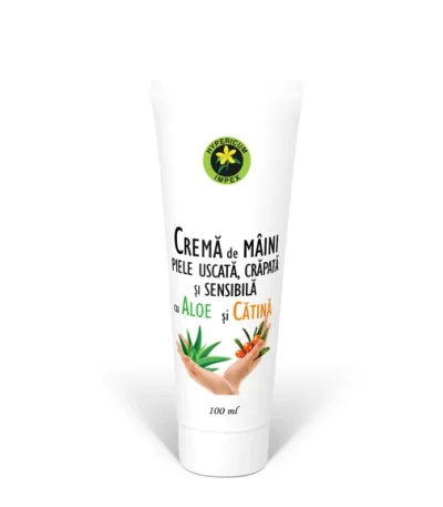 Crema de maini piele uscata si crapata cu Aloe si Catina 100ml