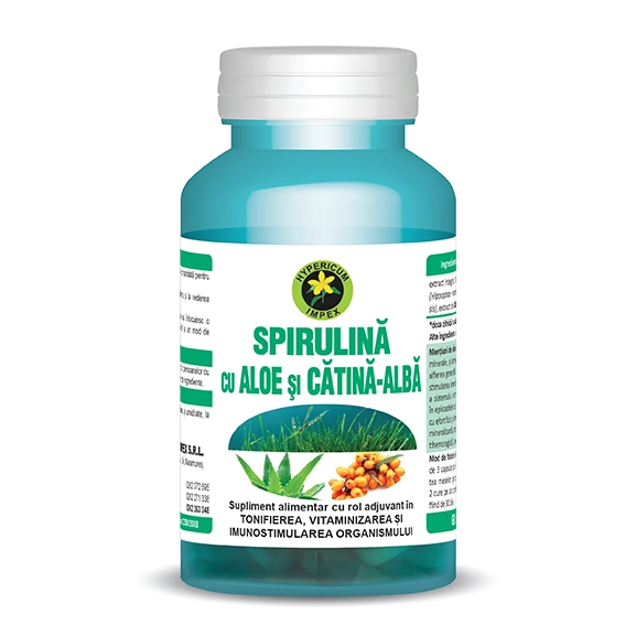 Capsule Spirulina cu Aloe si Catina Alba