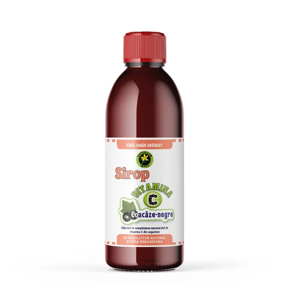 Sirop Vitamina C, Coacaze-negre cu indulcitor Stevia rebaudiana 500ml