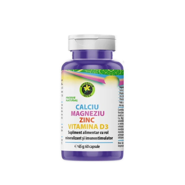Capsule Calciu, Magneziu, Zinc, Vitamina D3