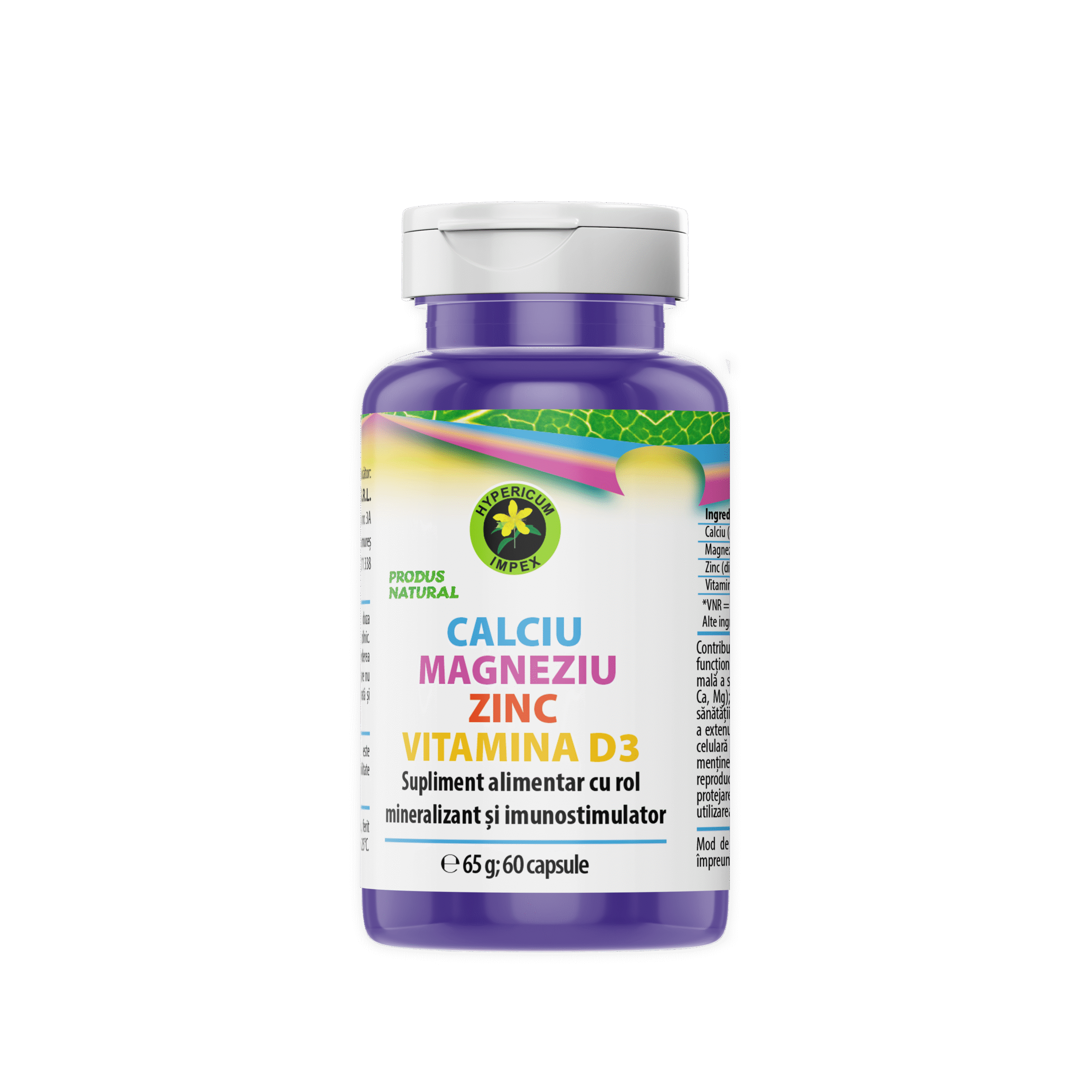 Capsule Calciu, Magneziu, Zinc, Vitamina D3