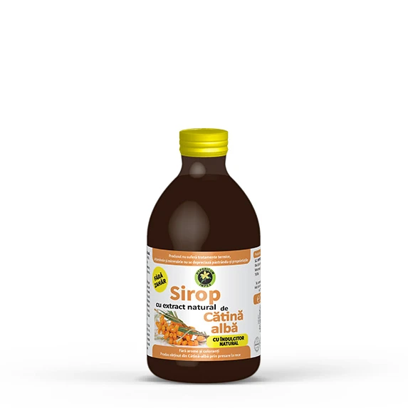 Sirop Catina alba fara zahar cu indulcitor natural Stevia Rebaudiana 250ml