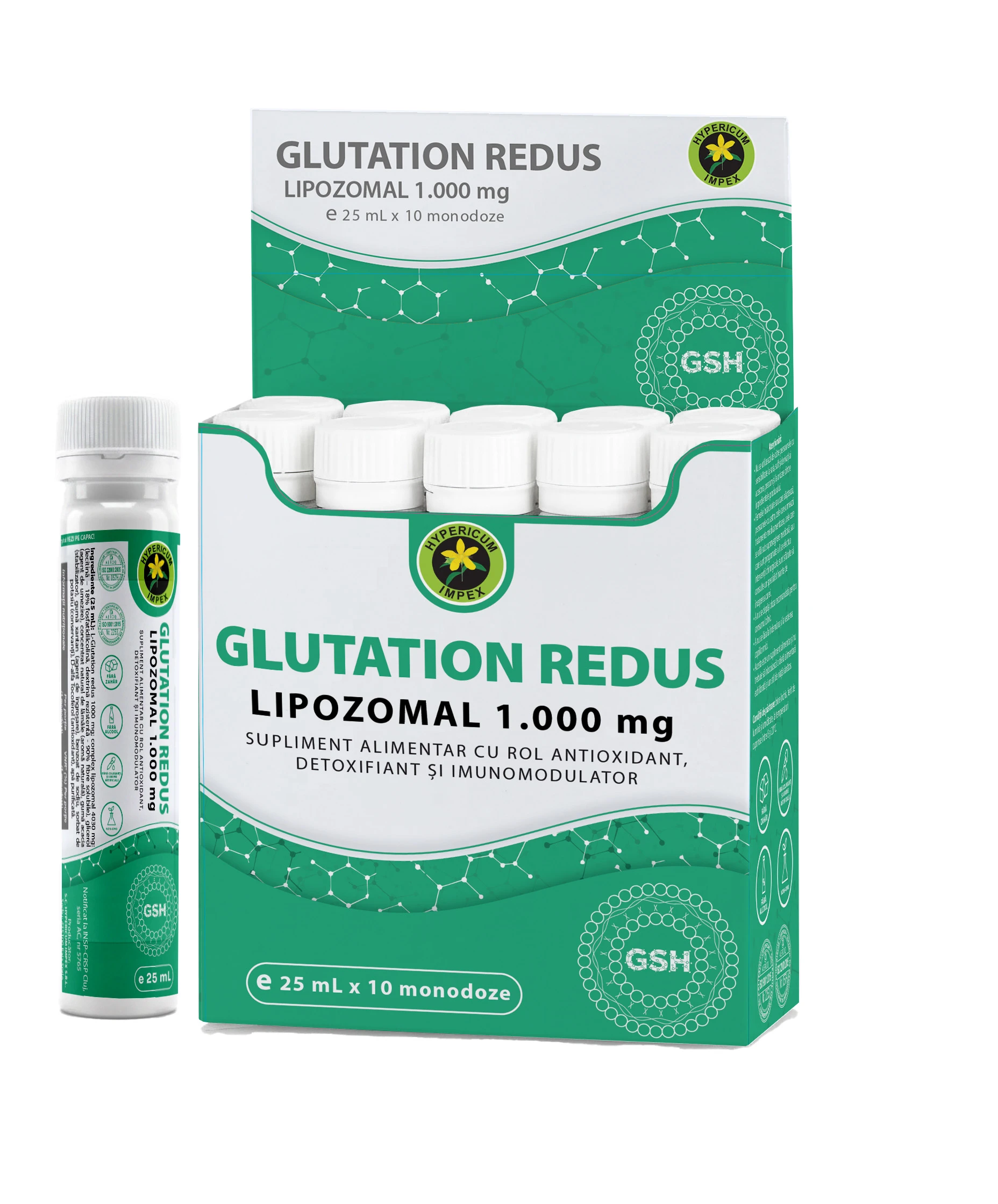 Glutation Redus Lipozomal 1.000 mg 25 mL x 10 monodoze