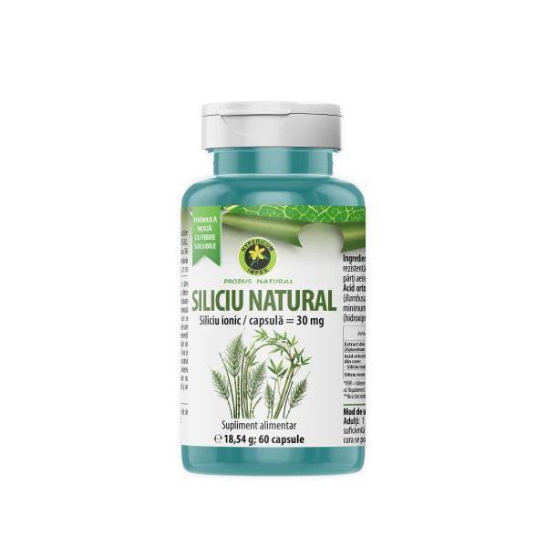 Capsule Siliciu Natural - Supliment alimentar cu rol de completare a aportului alimentar de siliciu și menținere a sănătății osteoarticulare
