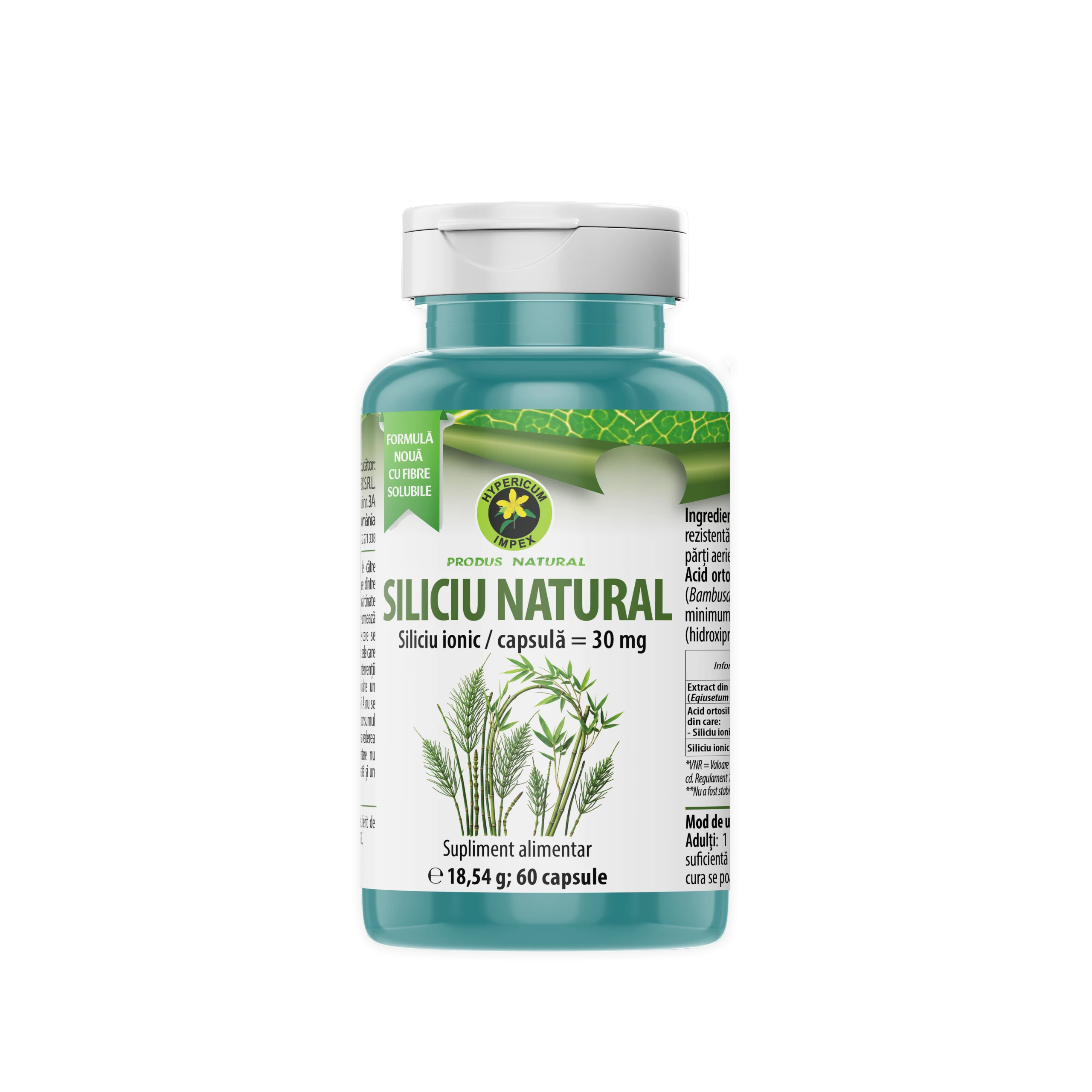 Capsule Siliciu Natural - Supliment alimentar cu rol de completare a aportului alimentar de siliciu și menținere a sănătății osteoarticulare