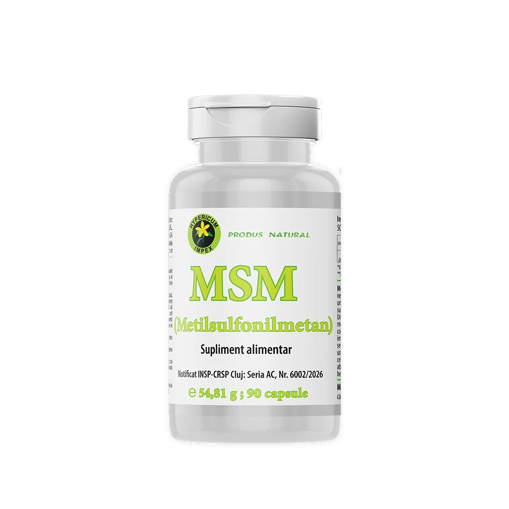 Capsule MSM (Metilsulfonilmetan) - un produs concentrat, cu o biodisponibilitate superioară, destinat menținerii sănătății sistemului osteoarticular.