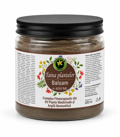 Balsam Bitter Taina Plantelor este un complex fitoterapic concentrat care îmbină un extract hidroalcoolic din 60 plante medicinale cu argilă bentonitică de origine vulcanică
