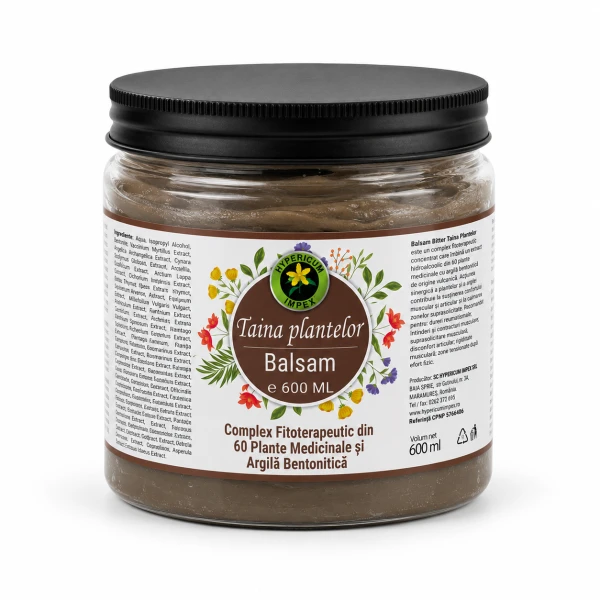 Balsam Bitter Taina Plantelor este un complex fitoterapic concentrat care îmbină un extract hidroalcoolic din 60 plante medicinale cu argilă bentonitică de origine vulcanică