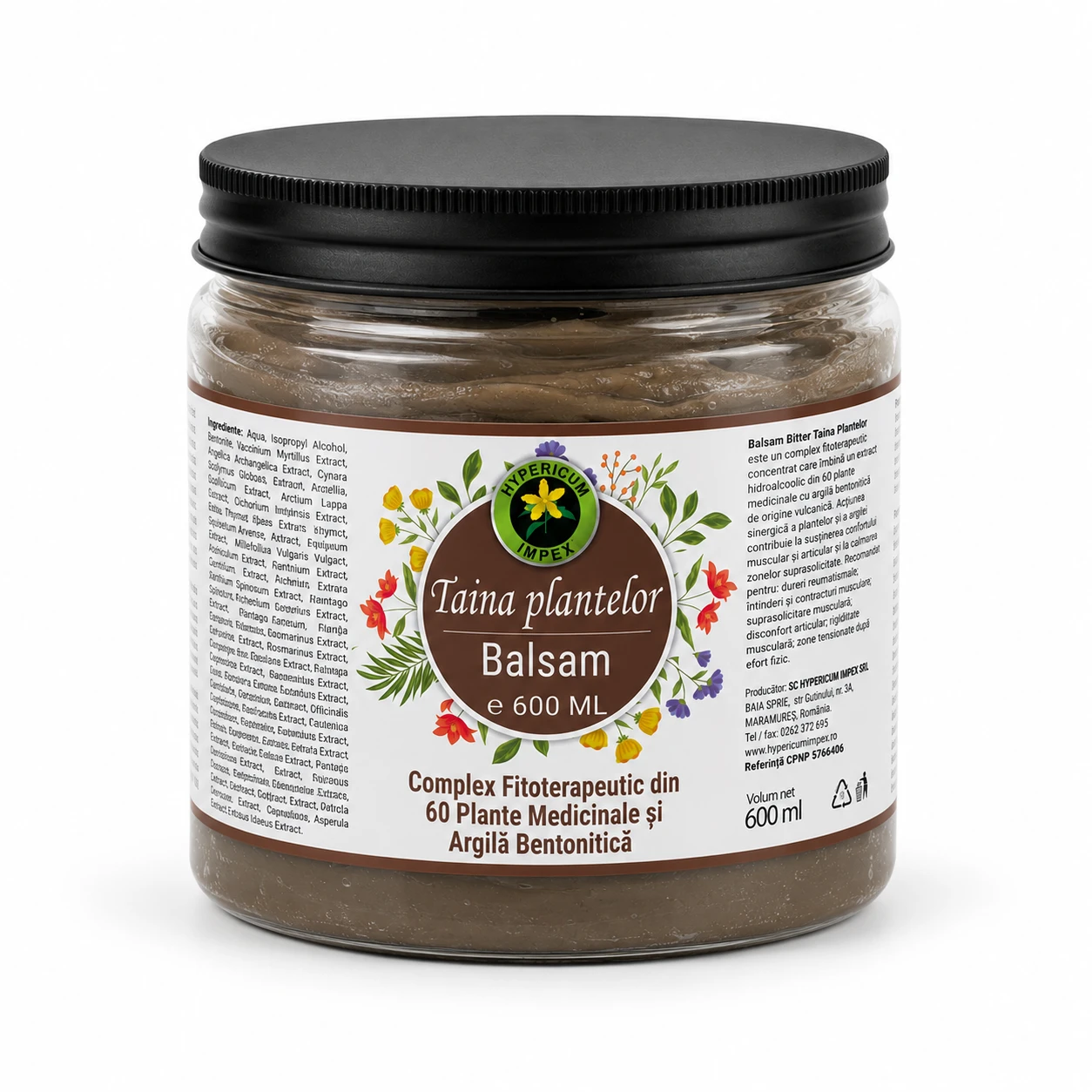 Balsam Bitter Taina Plantelor este un complex fitoterapic concentrat care îmbină un extract hidroalcoolic din 60 plante medicinale cu argilă bentonitică de origine vulcanică