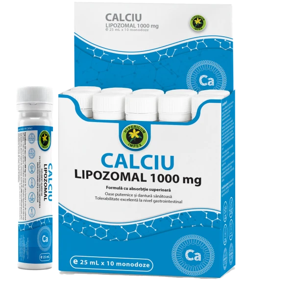 Calciu Lipozomal 1.000 mg este un supliment alimentar lichid de ultimă generație, conceput pentru a oferi organismului o doză semnificativă din acest mineral, încapsulat în vezicule fosfolipidice prin tehnologia lipozomală proprie Hypericum