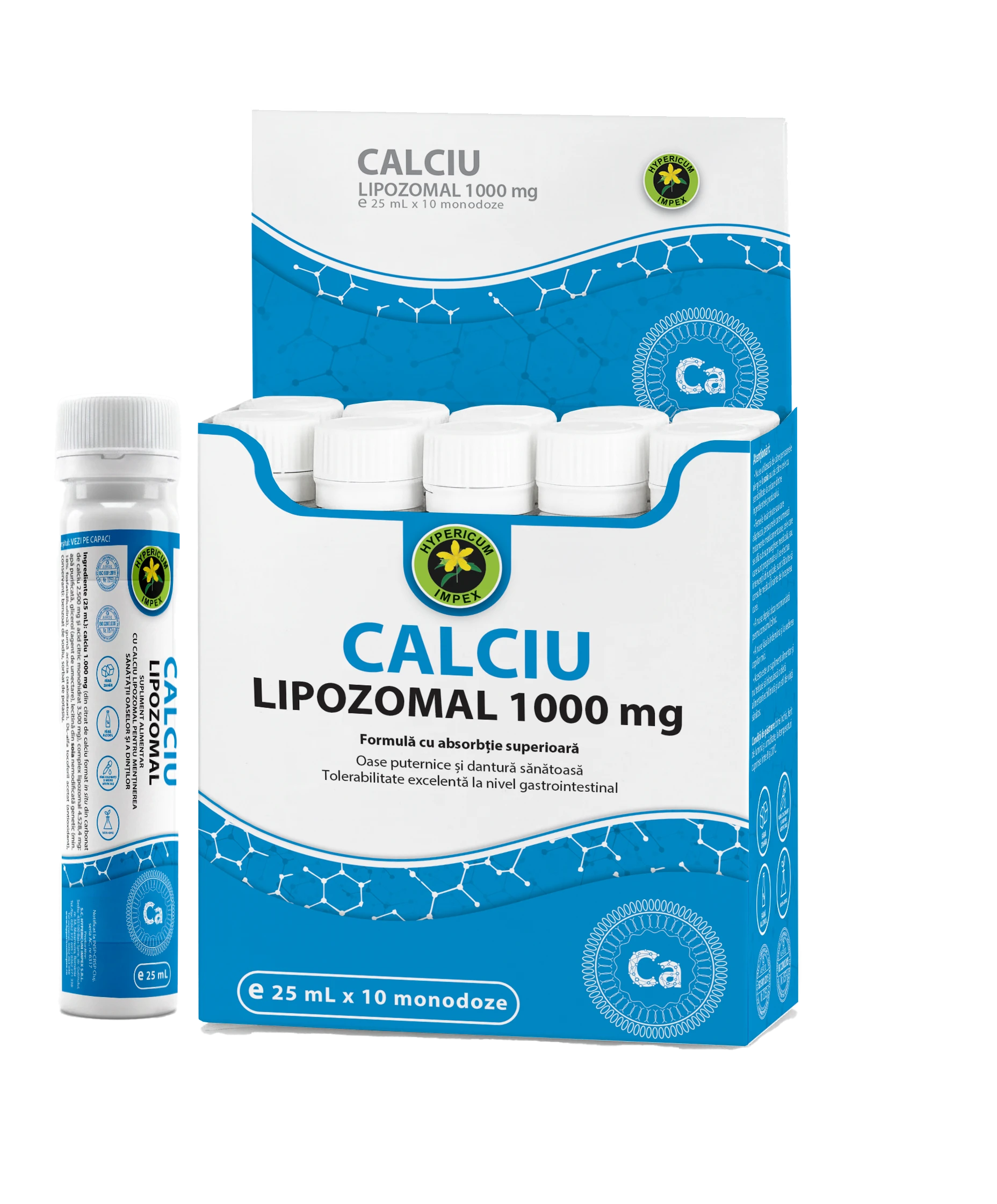Calciu Lipozomal 1.000 mg este un supliment alimentar lichid de ultimă generație, conceput pentru a oferi organismului o doză semnificativă din acest mineral, încapsulat în vezicule fosfolipidice prin tehnologia lipozomală proprie Hypericum