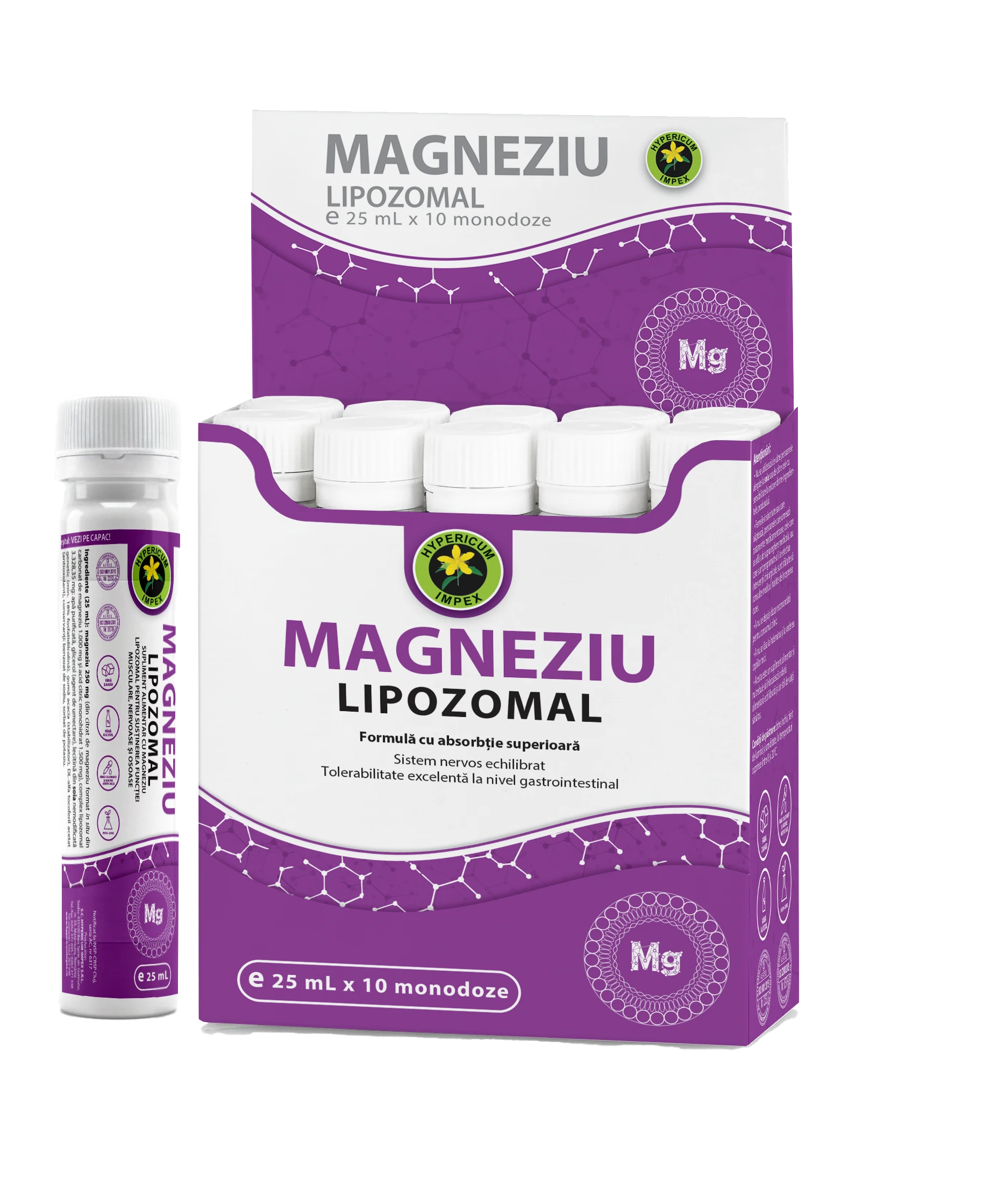Magneziu Lipozomal - pentru a minimiza cât mai mult riscul dezvoltării problemelor osteoarticulare, neurologice, cardiovasculare sau musculare cauzate de către factorii exogeni și endogeni de stres.