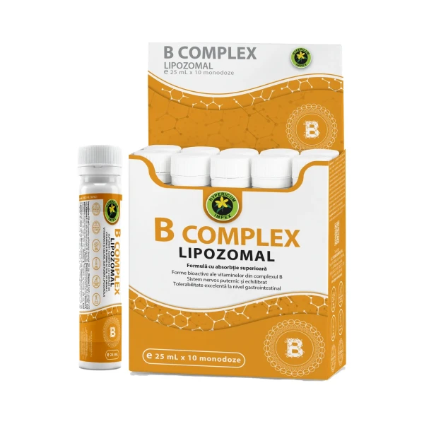 B Complex Lipozomal de la Hypericum contribuie la completarea necesarului zilnic din aceste vitamine și favorizează absorbția și utilizarea lor corectă în organism.