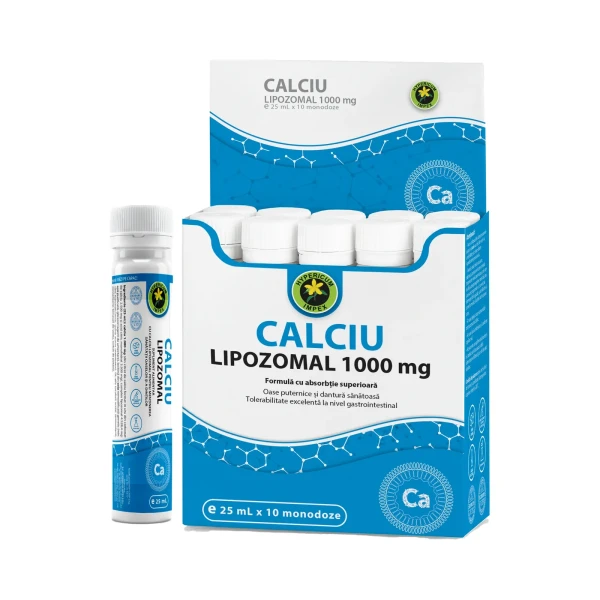 Calciu Lipozomal 1.000 mg este un supliment alimentar lichid de ultimă generație, conceput pentru a oferi organismului o doză semnificativă din acest mineral, încapsulat în vezicule fosfolipidice prin tehnologia lipozomală proprie Hypericum