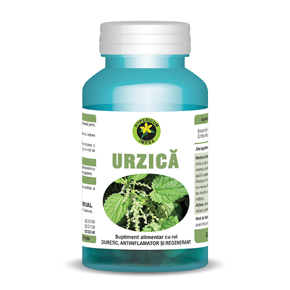 Capsule Urzica - supliment alimentar adjuvant în: disfuncții ale rinichilor și căilor urinare, gută, ajută la regenerarea ficatului și eliminarea toxinelor.