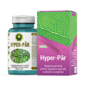 Capsule Hyper Par - este un supliment alimentar natural cu rol în menținerea sănătății părului și unghiilor.