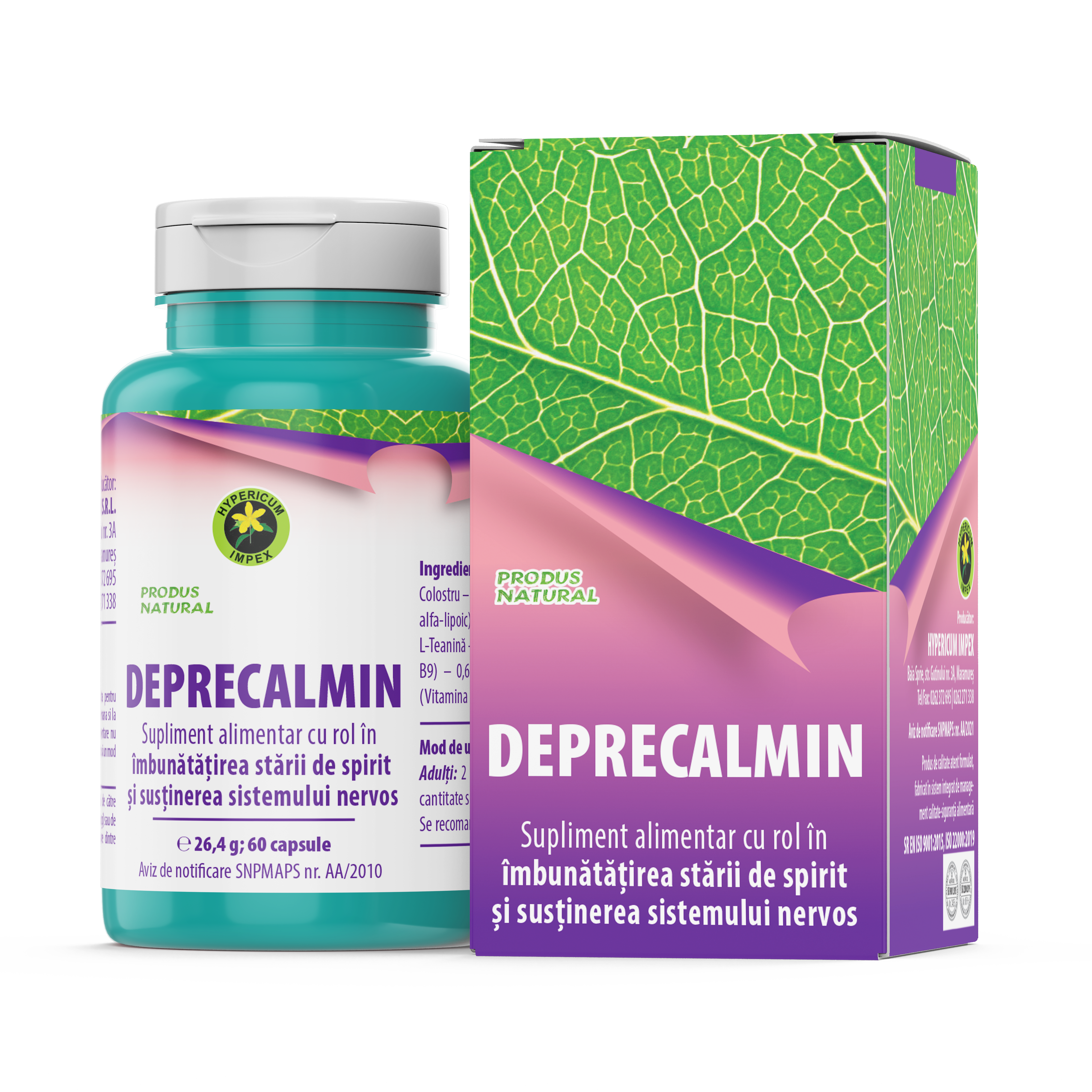 Capsule Deprecalmin - supliment alimentar atent formulat pentru a menține sănătatea sistemului nervos și a induce o stare generală de bine.